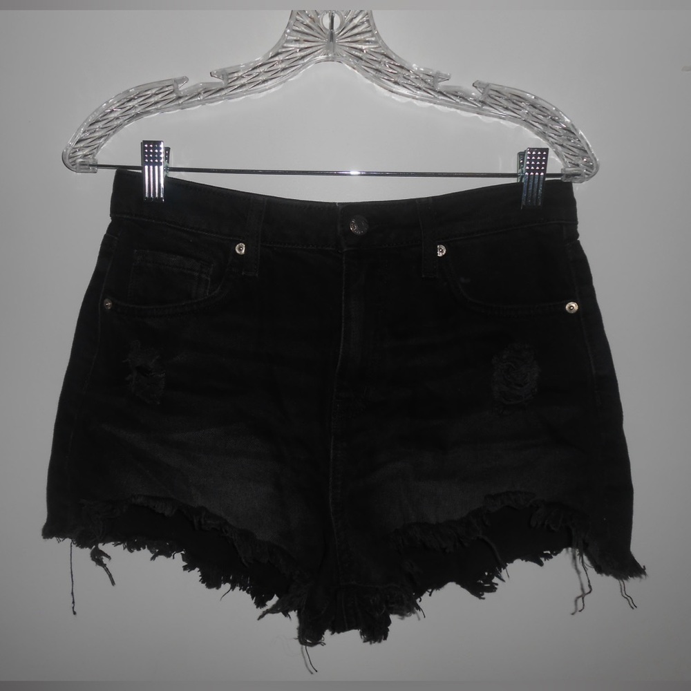 Black Festival denim shorts